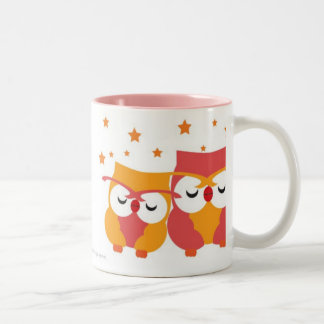 Caneca De Café Em Dois Tons Corujas estrelados
