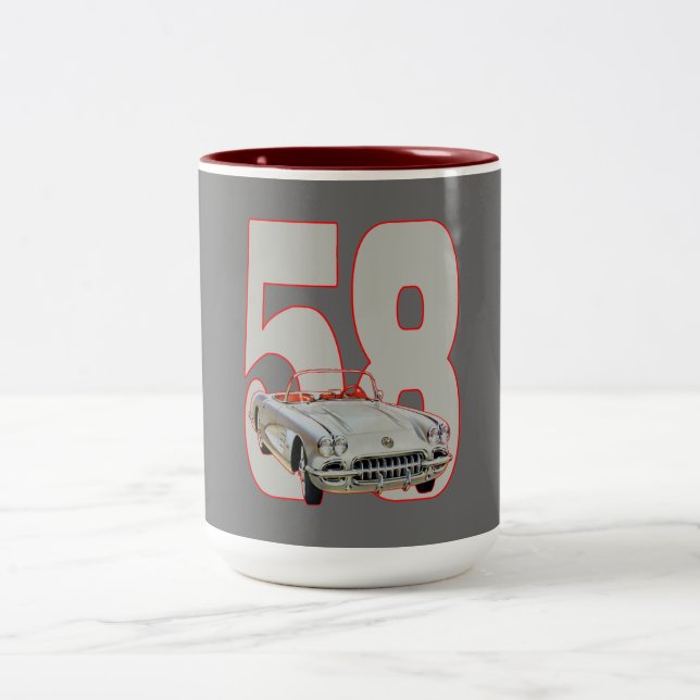 Caneca De Café Em Dois Tons Corveta 1958 (Centro)