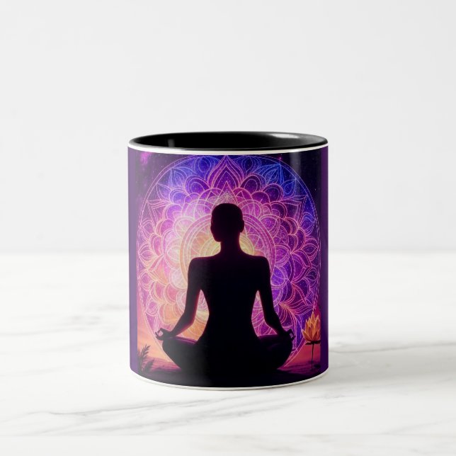 Caneca De Café Em Dois Tons Cosmic Mandala (Centro)