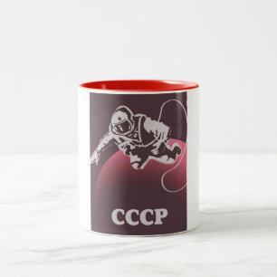 Caneca De Café Em Dois Tons Cosmonauta da CCCP