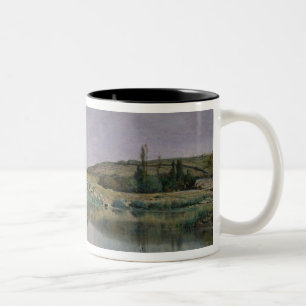 Caneca De Café Em Dois Tons Costa do lago Bourget