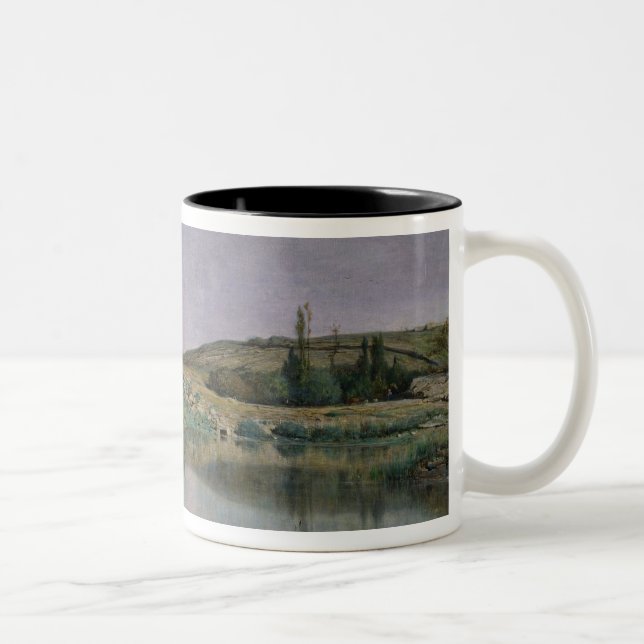 Caneca De Café Em Dois Tons Costa do lago Bourget (Direita)