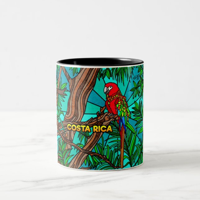 Caneca De Café Em Dois Tons Costa Rica - papagaio selvagem (Centro)