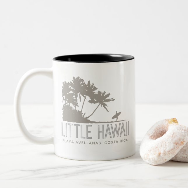 Caneca De Café Em Dois Tons Costa Rica Playa Avellanas Pequenos Surfistas do H (Com Donut)