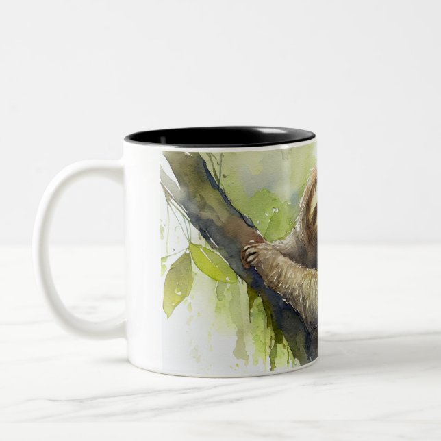Caneca De Café Em Dois Tons Costa Rica Sloth Coffee Mug (Esquerda)