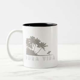 Caneca De Café Em Dois Tons Costa Rica Surfista Pura Vida
