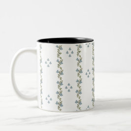 Caneca De Café Em Dois Tons Costume Elegante "Mãe, est. Caneta Floral Simples 