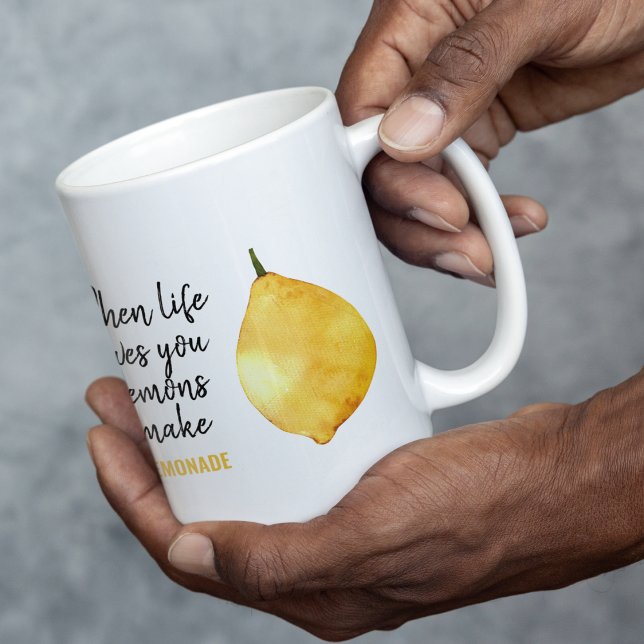 Caneca De Café Em Dois Tons Cota Amarelo Limão Engraçado Moderno (Criador carregado)