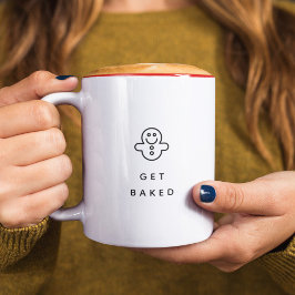 Caneca De Café Em Dois Tons Cota Feriada Engraçada Mínima