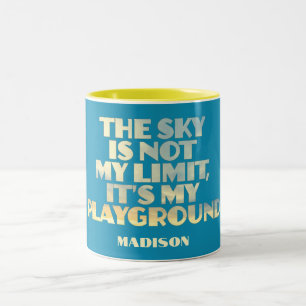Caneca De Café Em Dois Tons Cotação Céu de Nome Personalizado