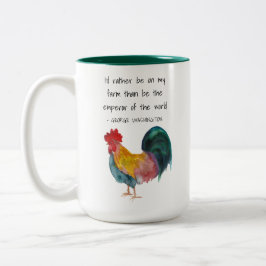Caneca De Café Em Dois Tons Cotação Fazenda Life Rooster George Washington