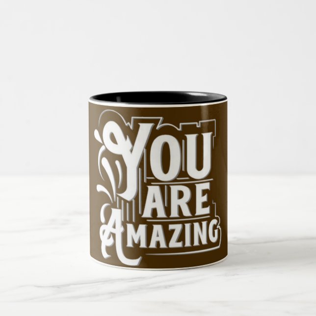 Caneca De Café Em Dois Tons Cotações Motivacionais que Inscrevem Mug (Centro)