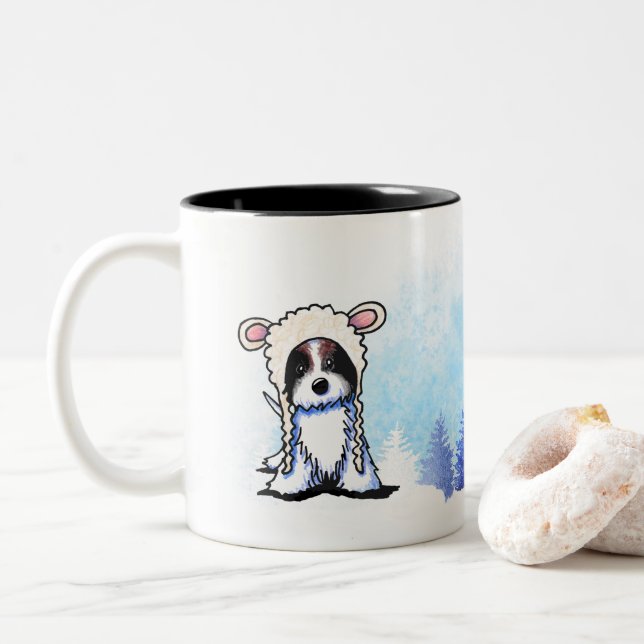 Caneca De Café Em Dois Tons Coton de Tulear Inverno (Com Donut)