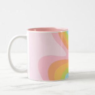 Caneca De Café Em Dois Tons Cotovelo-arco-íris pastel