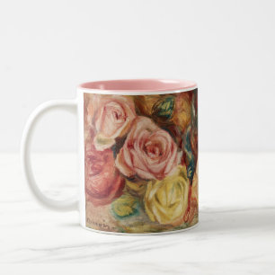 Caneca De Café Em Dois Tons Cottagecore Renoir Paisagem Floral Arte Vintage