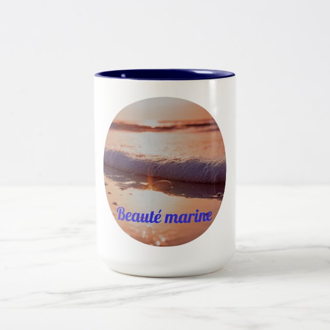 Caneca De Café Em Dois Tons Couche de soleil beauté marine (Centro)