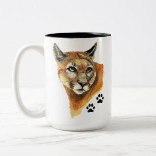 Caneca De Café Em Dois Tons Cougar, Puma, Leão Montanhês, Viagem