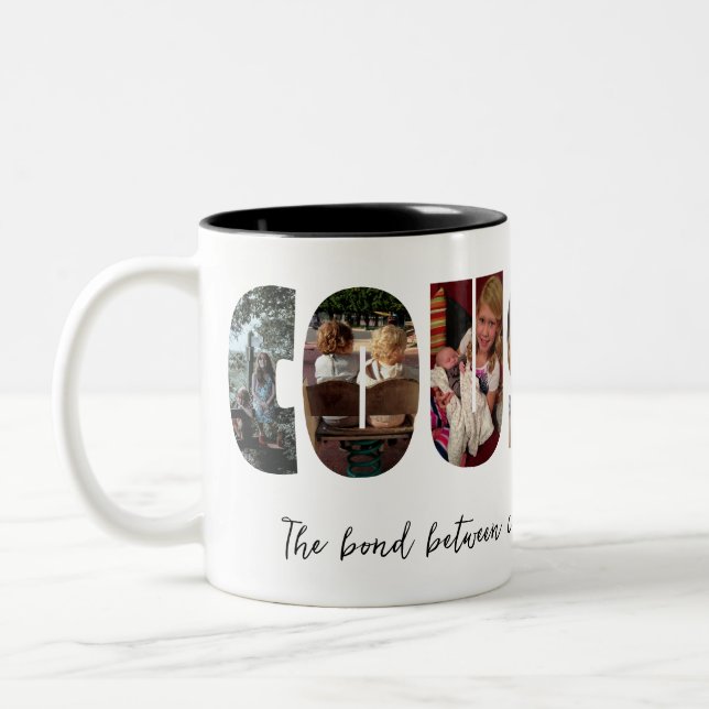 Caneca De Café Em Dois Tons Cousins Photo Collage Mug (Esquerda)