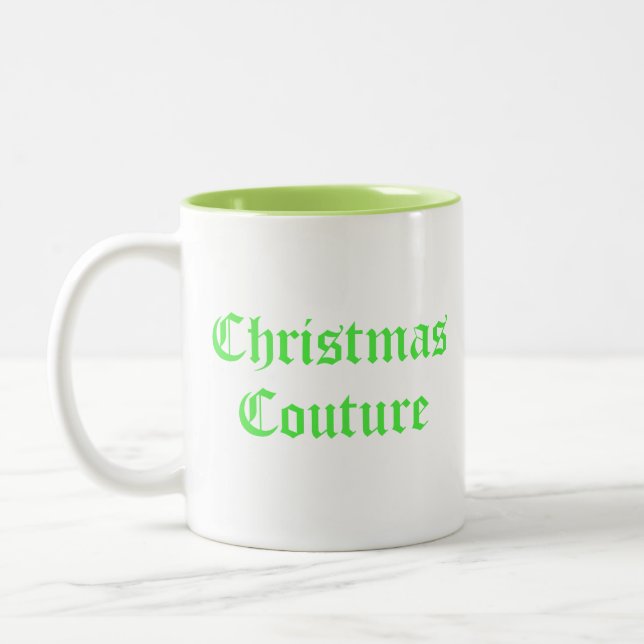 Caneca De Café Em Dois Tons Couto de Natal de verde limão (Esquerda)