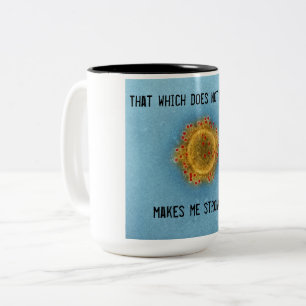 Caneca De Café Em Dois Tons Covid-19 Café Mug. 15oz.Preto e branco.