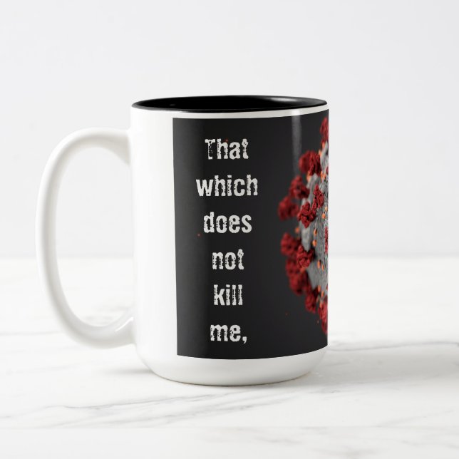Caneca De Café Em Dois Tons Covid-19, caneca de café. 15oz. Dois Tom. (Esquerda)