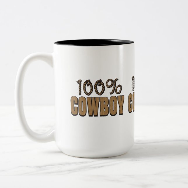 Caneca De Café Em Dois Tons Cowboy 100% (Esquerda)