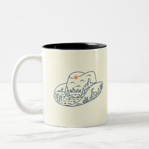 Caneca De Café Em Dois Tons Cowboy Hat Desert Canyon