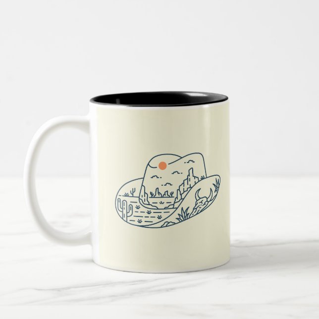 Caneca De Café Em Dois Tons Cowboy Hat Desert Canyon (Esquerda)