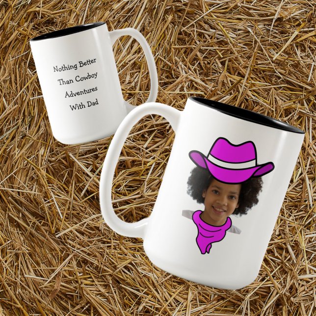 Caneca De Café Em Dois Tons Cowboy personalizável ou Cowgirl (Cowgirl) (Criador carregado)