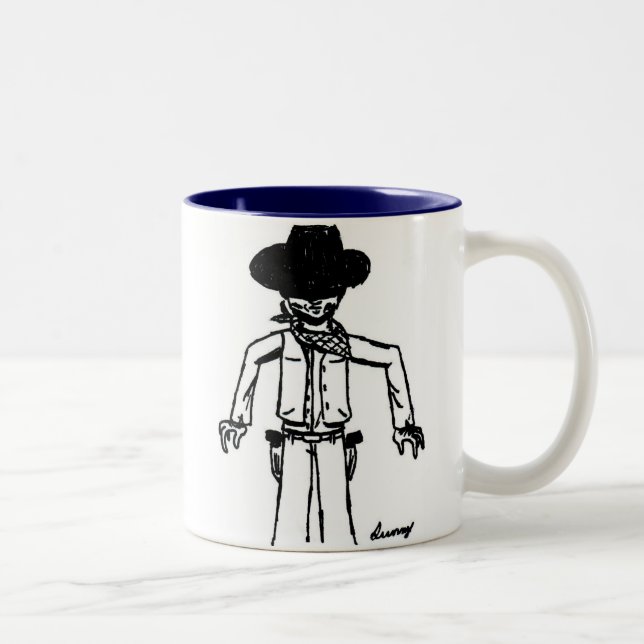 Caneca De Café Em Dois Tons Cowboy Sketch Mug (Direita)