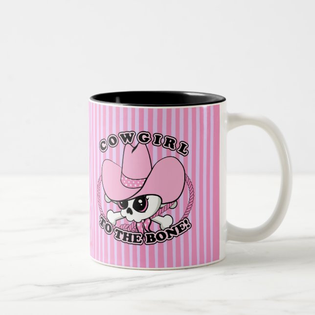 Caneca De Café Em Dois Tons Cowgirl Skull (Direita)