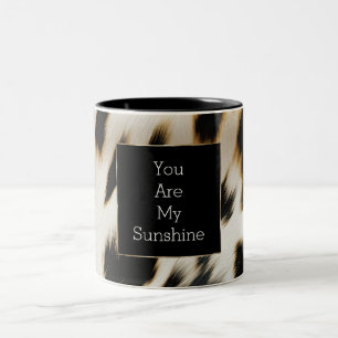 Caneca De Café Em Dois Tons Cowhide Dourada Branca Preta