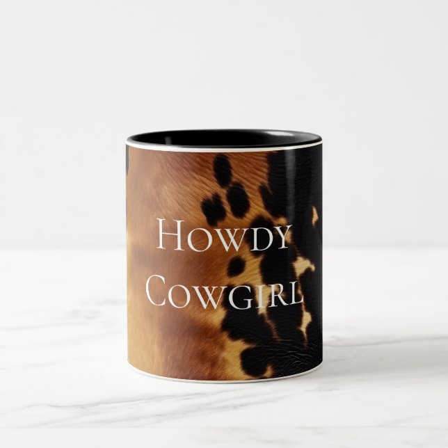 Caneca De Café Em Dois Tons Cowhide Preto-Castanho-Sudoeste (Centro)