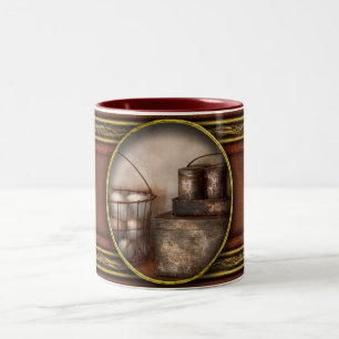 Caneca De Café Em Dois Tons Cozinha - Comida - Ovos - Fresca esta manhã