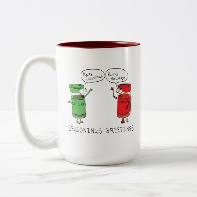 Caneca De Café Em Dois Tons Cozinhar de Natal Engraçado Espetáculos de Chef (Esquerda)