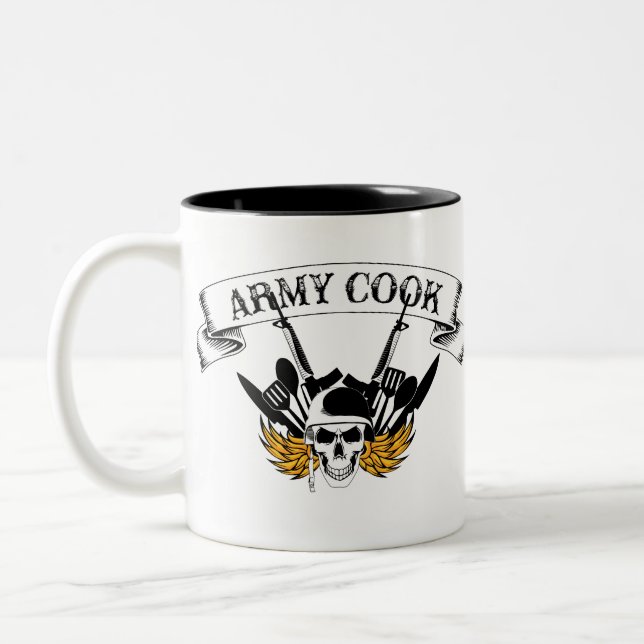Caneca De Café Em Dois Tons Cozinheiro do exército (Esquerda)