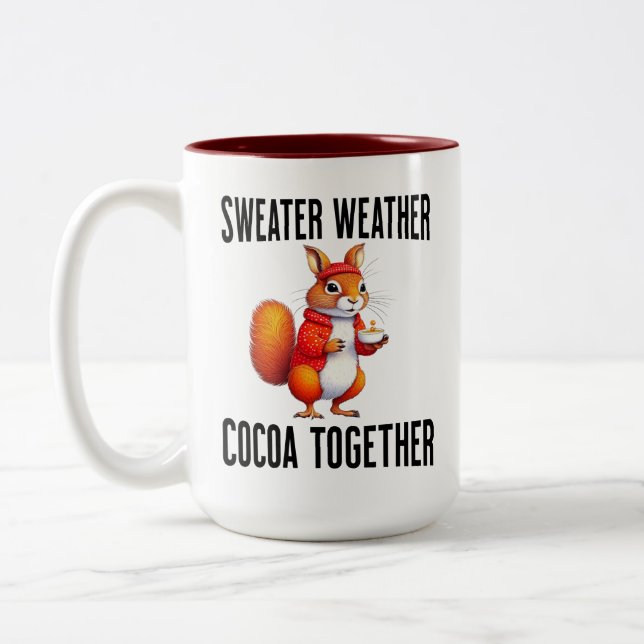 Caneca De Café Em Dois Tons Cozy Ação de Graças Pirrel Café Mug (Esquerda)