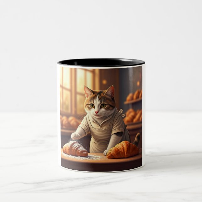 Caneca De Café Em Dois Tons Cozy Cat Baker Coffee Mug (Centro)