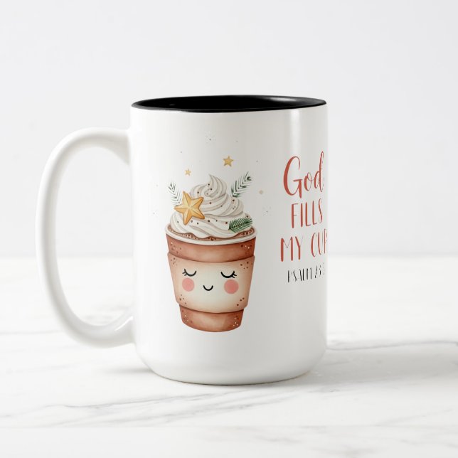 Caneca De Café Em Dois Tons Cozy Kawaii Natal (Esquerda)