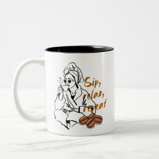 Caneca De Café Em Dois Tons Cozy Morning Coffee Chill Vibes Aesthetic Mug