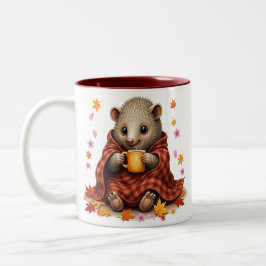 Caneca De Café Em Dois Tons Cozy Pangolin Mug - Pangolin in Blanket Coffee 