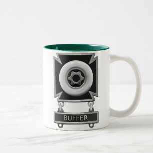 Caneca De Café Em Dois Tons Crachá do driver de buffer