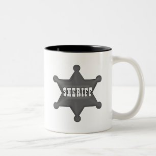 Caneca De Café Em Dois Tons Crachá do xerife