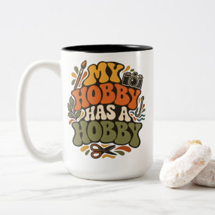Caneca De Café Em Dois Tons Crafter Meu Hobby Tem Um Hobby Camisa Criativa Ret