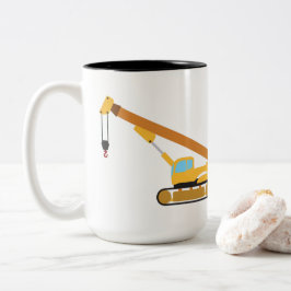 Caneca De Café Em Dois Tons Crane Construction Truck