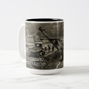 CANECA DE CAFÉ EM DOIS TONS CRANE SHOVEL MUG PRECOCE DE ENGENHARIA DO NORTE