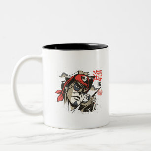Caneca De Café Em Dois Tons Cráneo Pirata - Día de Muertos