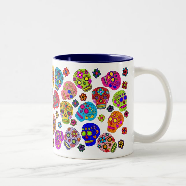 Caneca De Café Em Dois Tons Crânio (Direita)