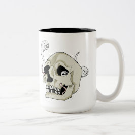 Caneca De Café Em Dois Tons Crânio assustador da esteira rolante