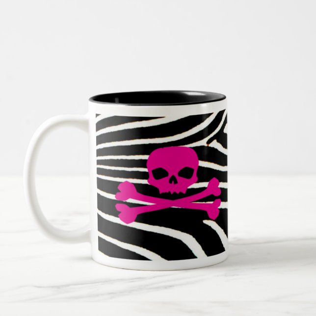 Caneca De Café Em Dois Tons Crânio com impressão da zebra (Esquerda)
